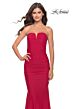 La Femme 31226 Notched Neckline Semi-Open Back Dress