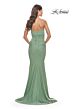 La Femme 31226 Notched Neckline Semi-Open Back Dress