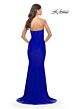 La Femme 31226 Notched Neckline Semi-Open Back Dress