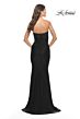 La Femme 31226 Notched Neckline Semi-Open Back Dress