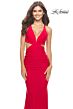 La Femme 31228 Tie Back Side Cutout Ruched Dress