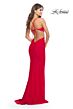 La Femme 31228 Tie Back Side Cutout Ruched Dress