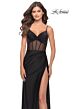 La Femme 31229 High Slit Illusion Corset Dress