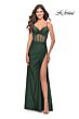 La Femme 31229 High Slit Illusion Corset Dress
