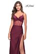 La Femme 31229 High Slit Illusion Corset Dress