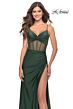 La Femme 31229 High Slit Illusion Corset Dress