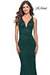 La Femme 31234 V-Neck Lace-Up Back Dress