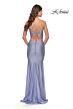 La Femme 31237 Lace-Up Back Hot Fix Ruched Dress