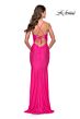 La Femme 31237 Lace-Up Back Hot Fix Ruched Dress