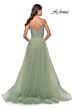La Femme 31238 Rhinestone Top Ruched Waist Dress