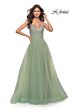 La Femme 31238 Rhinestone Top Ruched Waist Dress