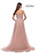 La Femme 31238 Rhinestone Top Ruched Waist Dress