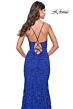 La Femme 31249 Lace-Up Back Slit Skirt Dress