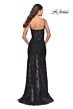 La Femme 31252 High-Slit Semi-Open Back Dress