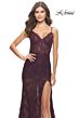 La Femme 31252 High-Slit Semi-Open Back Dress