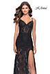 La Femme 31252 High-Slit Semi-Open Back Dress