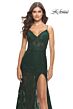 La Femme 31252 High-Slit Semi-Open Back Dress