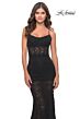 La Femme 31253 Spaghetti Straps Lace-Up Back Dress
