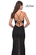 La Femme 31253 Spaghetti Straps Lace-Up Back Dress
