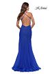 La Femme 31256 Sleeveless Low V-Neck Dress