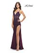 La Femme 31256 Sleeveless Low V-Neck Dress