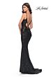 La Femme 31257 Illusion Sides Beaded Lace V-Neck Dress