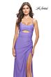 La Femme 31264 Lace-Up Back Slit Skirt Back Dress