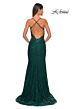 La Femme 31265 Criss Cross Back Beaded Lace Dress