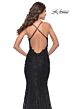 La Femme 31265 Criss Cross Back Beaded Lace Dress