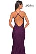 La Femme 31265 Criss Cross Back Beaded Lace Dress