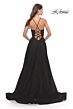 La Femme 31271 Lace Corset High Slit Dress