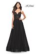 La Femme 31271 Lace Corset High Slit Dress