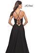 La Femme 31271 Lace Corset High Slit Dress