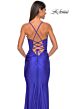 La Femme 31272 Sheer Corset Ruched Skirt Lace-Up Dress
