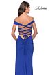 La Femme 31276 Off The Shoulder Hot Fix Lace-Up Dress