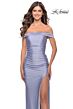 La Femme 31276 Off The Shoulder Hot Fix Lace-Up Dress