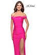 La Femme 31276 Off The Shoulder Hot Fix Lace-Up Dress