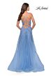 La Femme 31284 High-Slit V-Neck Dress