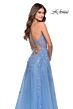 La Femme 31284 High-Slit V-Neck Dress