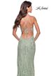 La Femme 31288 Cutaway Slit Tie Back Lace Dress