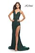 La Femme 31288 Cutaway Slit Tie Back Lace Dress
