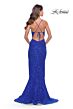 La Femme 31288 Cutaway Slit Tie Back Lace Dress