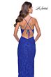 La Femme 31288 Cutaway Slit Tie Back Lace Dress