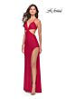 La Femme 31292 High Slit Low V-Neck Dress