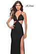 La Femme 31292 High Slit Low V-Neck Dress