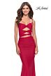 La Femme 31294 Multiple Cutout Lace-Up Back Dress