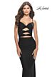 La Femme 31294 Multiple Cutout Lace-Up Back Dress
