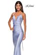 La Femme 31301 Floral Sides Plunging Neck Hot Fix Dress