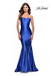 La Femme 31321 Strapless Lace-Up Back Dress