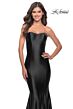La Femme 31321 Strapless Lace-Up Back Dress